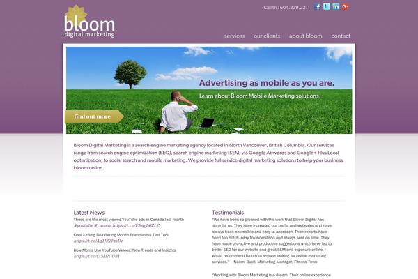 Bloom theme site design template sample