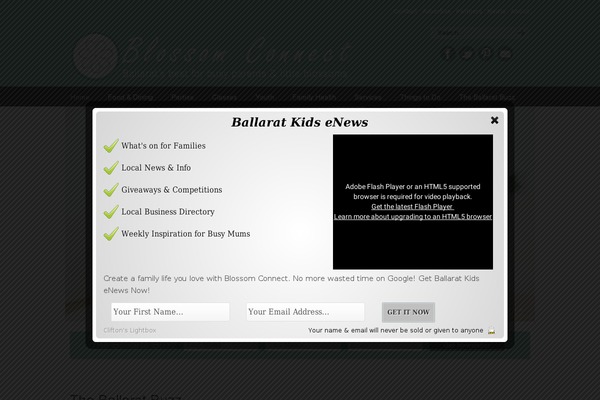 Site using Clifton's Lightbox plugin