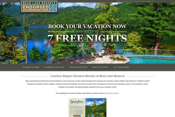 blrvacations.com site used Bearlake