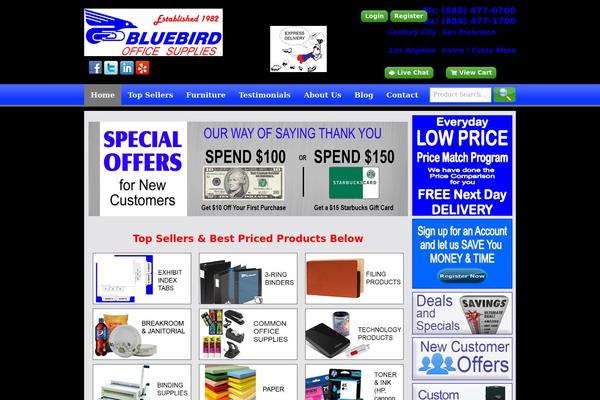 Bluebird theme site design template sample