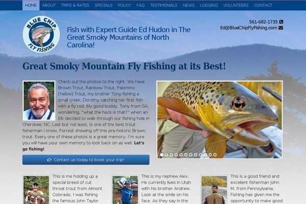 bluechipflyfishing.com site used Wordpress Bootstrap