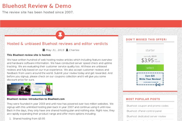 bluehostreview.org site used WP ThemingStrap