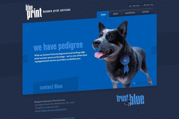 Blueprint theme site design template sample
