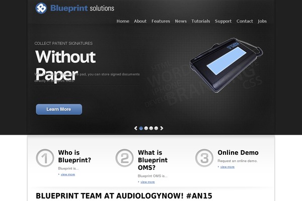 Blueprint theme site design template sample