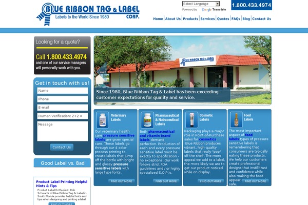 blueribbonlabel.com site used Blueribbon