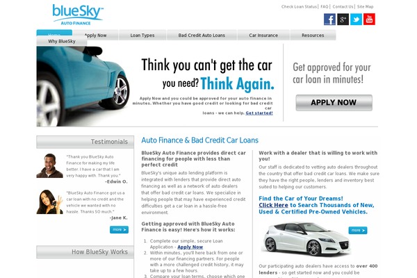 blueskyautofinance.com site used Scalia-default-child