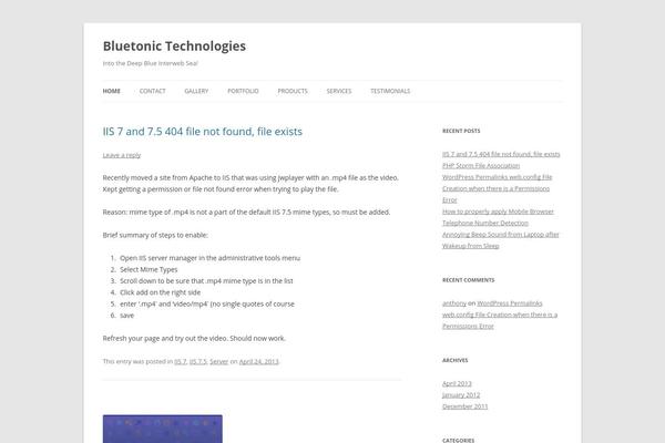 Twenty Twelve theme site design template sample