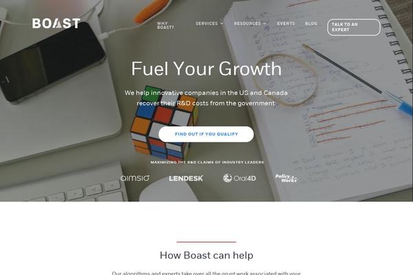 Boast theme site design template sample