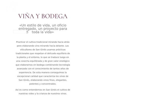 bodegasangines.es site used Passo-bosco