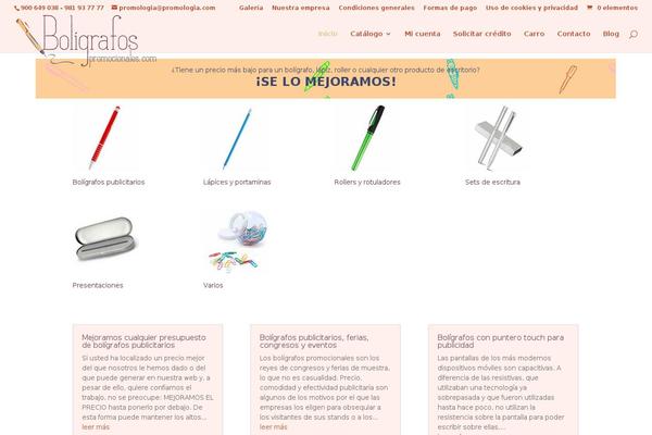 boligrafospromocionales.com site used Childtheme-divi