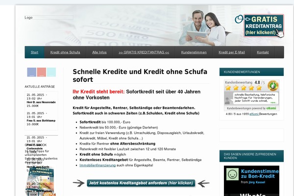 Site using Bonkredit-formular plugin