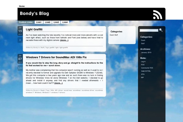 bondysblog.co.uk site used Aerodrome