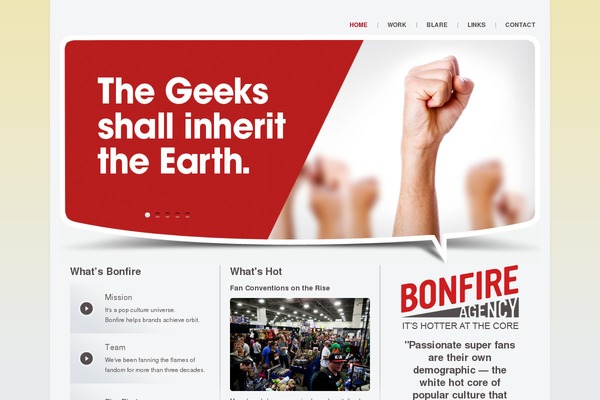 Bonfire theme site design template sample