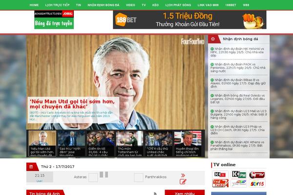bongdatructuyen.org site used Soccer-theme