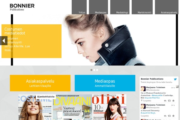 bonniermagazines.fi site used Bonnier