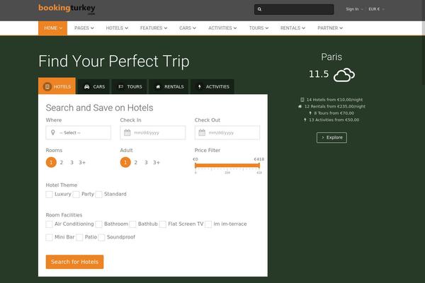 Traveler theme site design template sample
