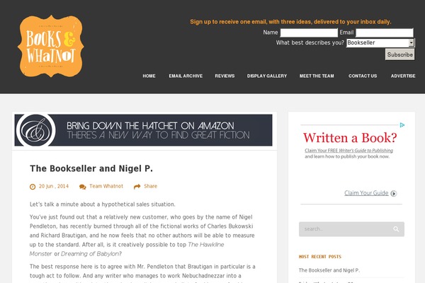 booksandwhatnot.com site used Feather
