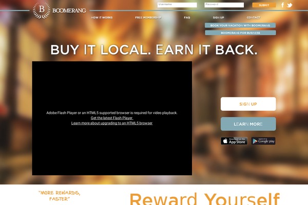 Boomerang theme site design template sample