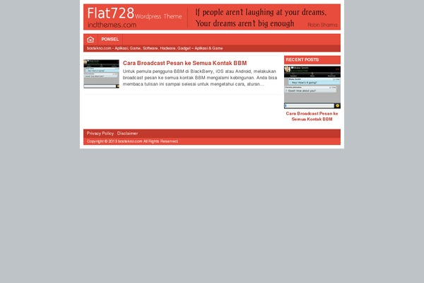 Flat728 theme site design template sample