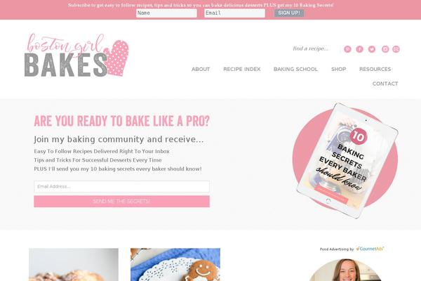 bostongirlbakes.com site used Foodie Pro