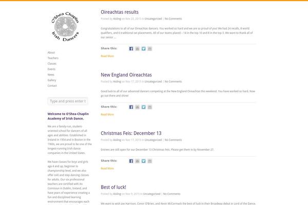 Infinity theme site design template sample