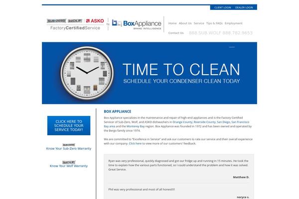 boxappliance.com site used Boxtheme