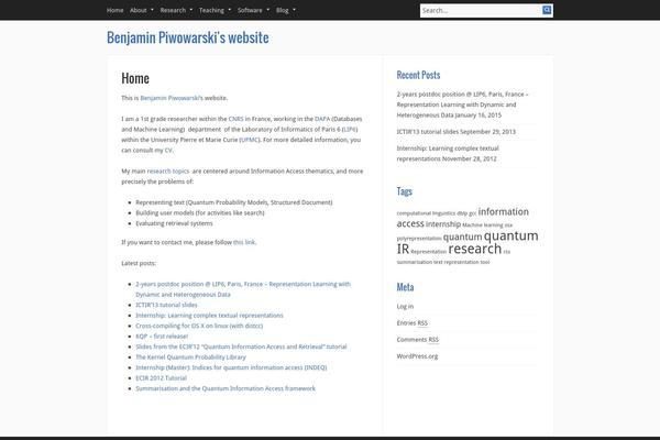 Infinity theme site design template sample