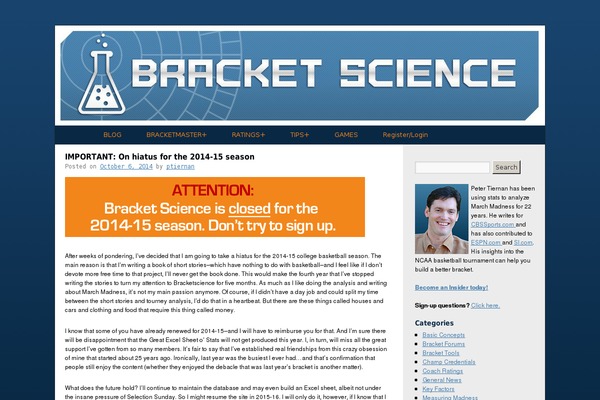 bracketscience.com site used Bracketscience