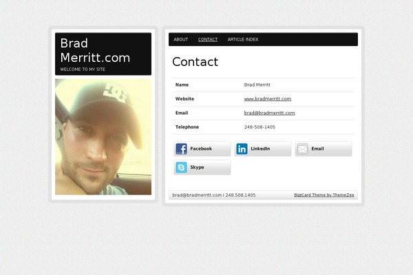 zeeBizzCard theme site design template sample