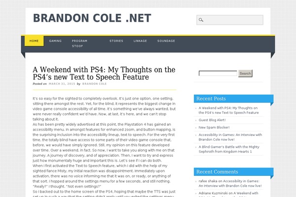 brandoncole.net site used Living Journal