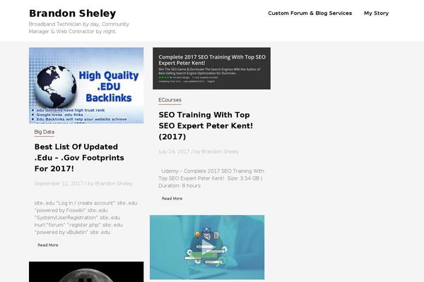 brandonsheley.org site used Magazeen lite