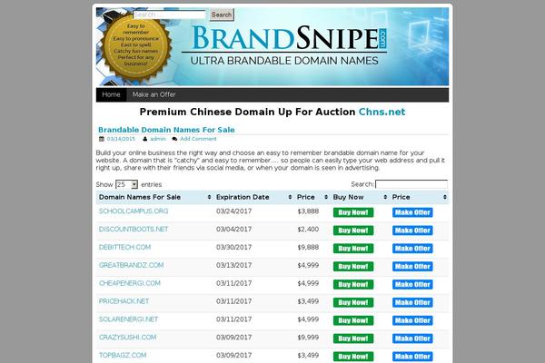 brandsnipe.com site used Azul Silver