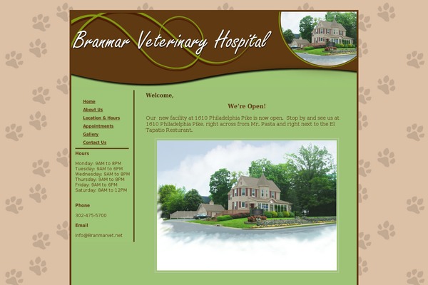 branmarveterinaryhospital.com site used Branmartheme