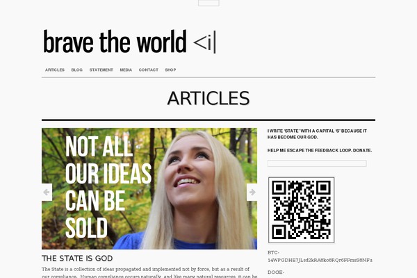 bravetheworld.com site used Structure Theme