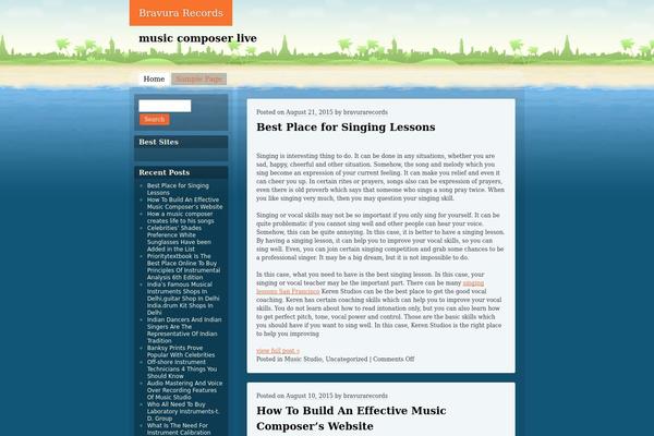 Beach theme site design template sample