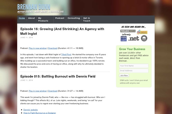 brennandunn.com site used Dyf