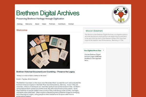 brethrendigitalarchives.org site used Yway