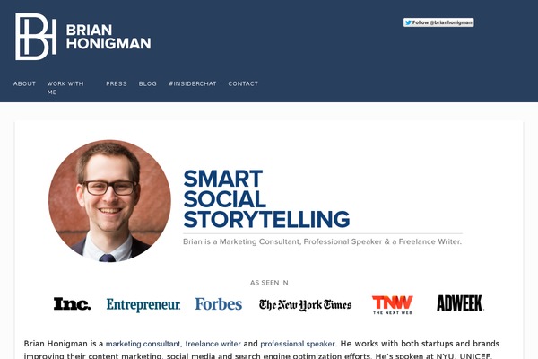 brianhonigman.com site used Hello Elementor