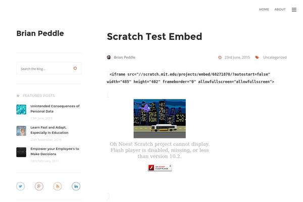brianpeddle.com site used Orcatheme