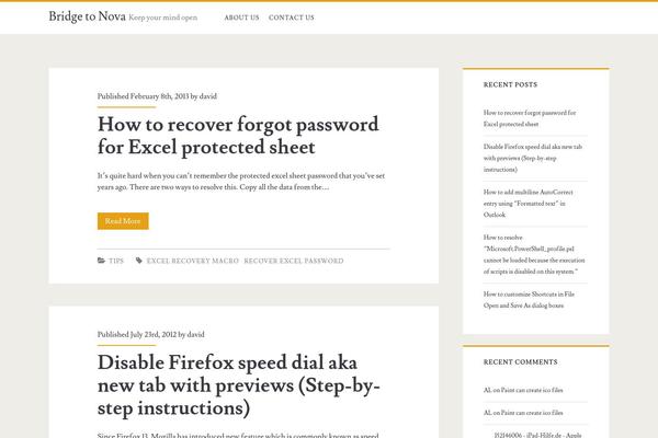 Ignite theme site design template sample
