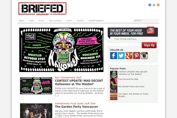 Briefed theme site design template sample