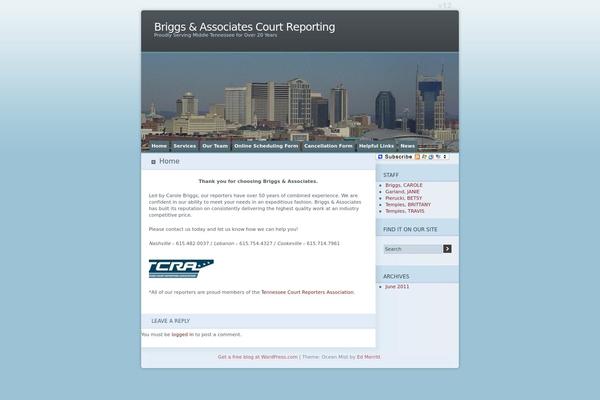 briggscourtreporting.com site used Ocean-mist