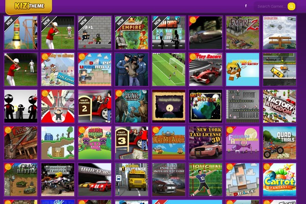 briskarcade.com site used Kizi Theme