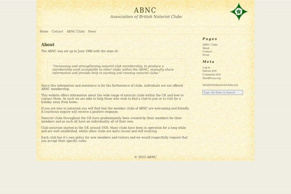britishnaturistclubs.org site used Parchment Draft