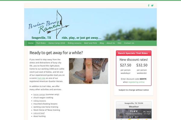 brokenbowranch.net site used Twenty Nineteen