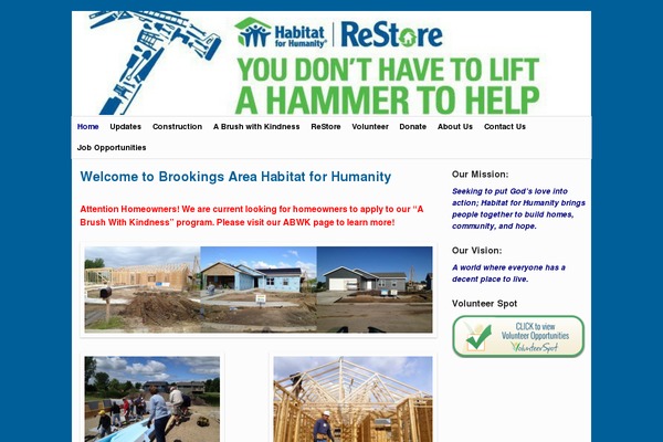 brookingshabitat.org site used Upframe-child
