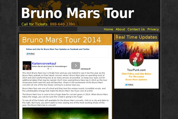 brunomarstours.com site used Ping