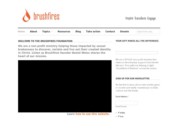 brushfiresfoundation.org site used Proxima