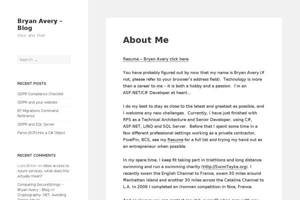 bryanavery.co.uk site used Layerswp-master