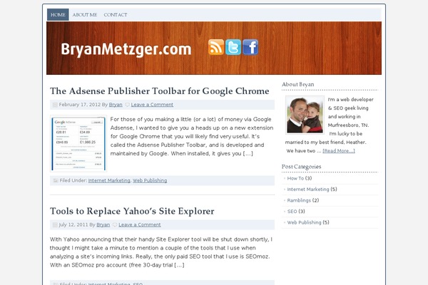bryanmetzger.com site used Prose
